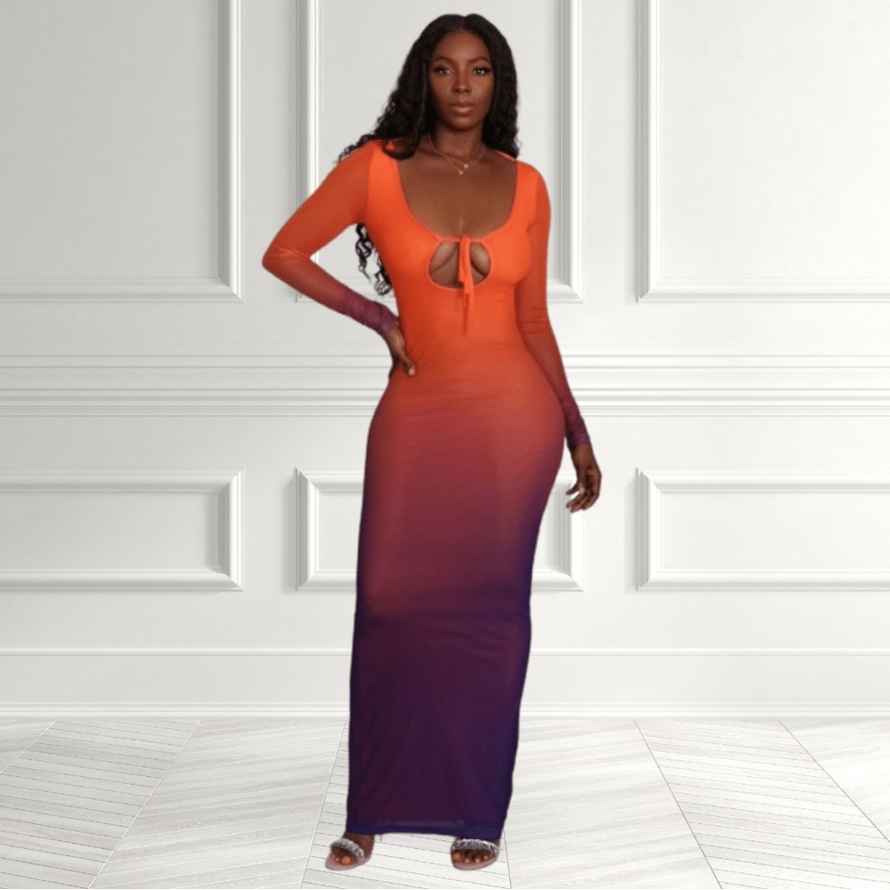 She’s Heated Ombré Maxi Dress